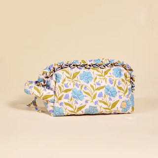 Essentials Quilted Cosmetic Pouch–Poppin' Petals Aqua