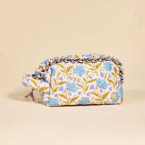 Essentials Quilted Cosmetic Pouch–Poppin' Petals Aqua