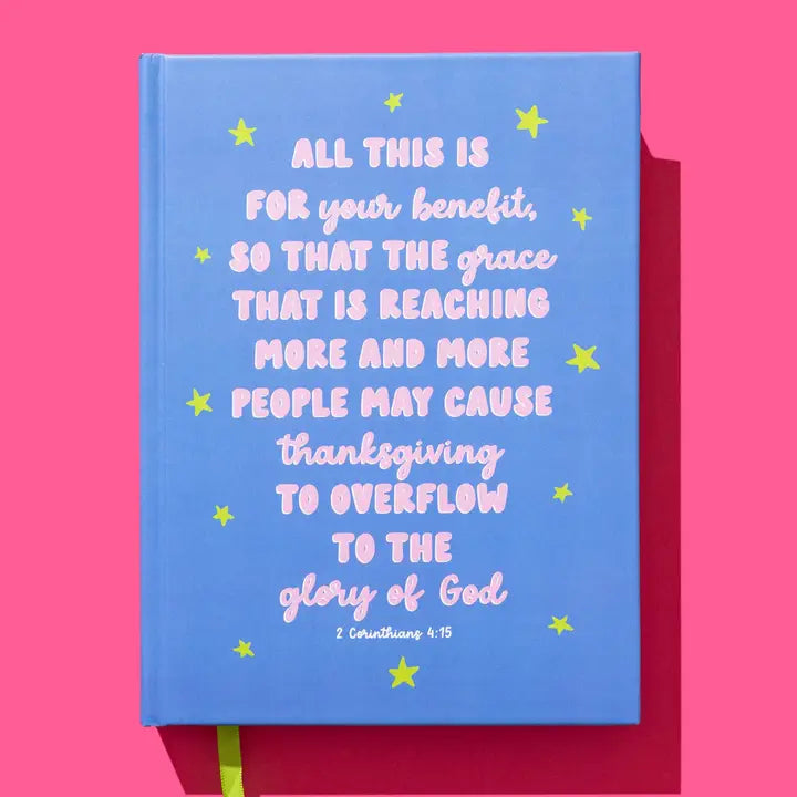 Bible Verse - Blue w/ Stars Hardcover Notebook
