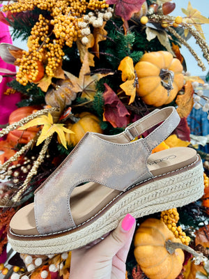 Corky's Ready or Not Wedges-Bronze Metallic