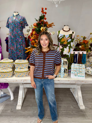 GRACE STRIPED KNIT TOP