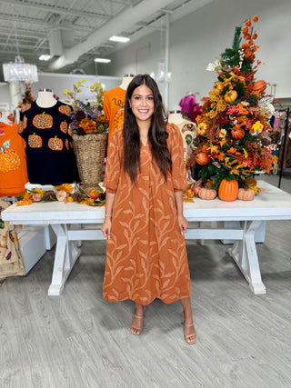 QUINN DRESS-TERRACOTTA