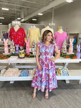 SUE FLORAL MIDI DRESS