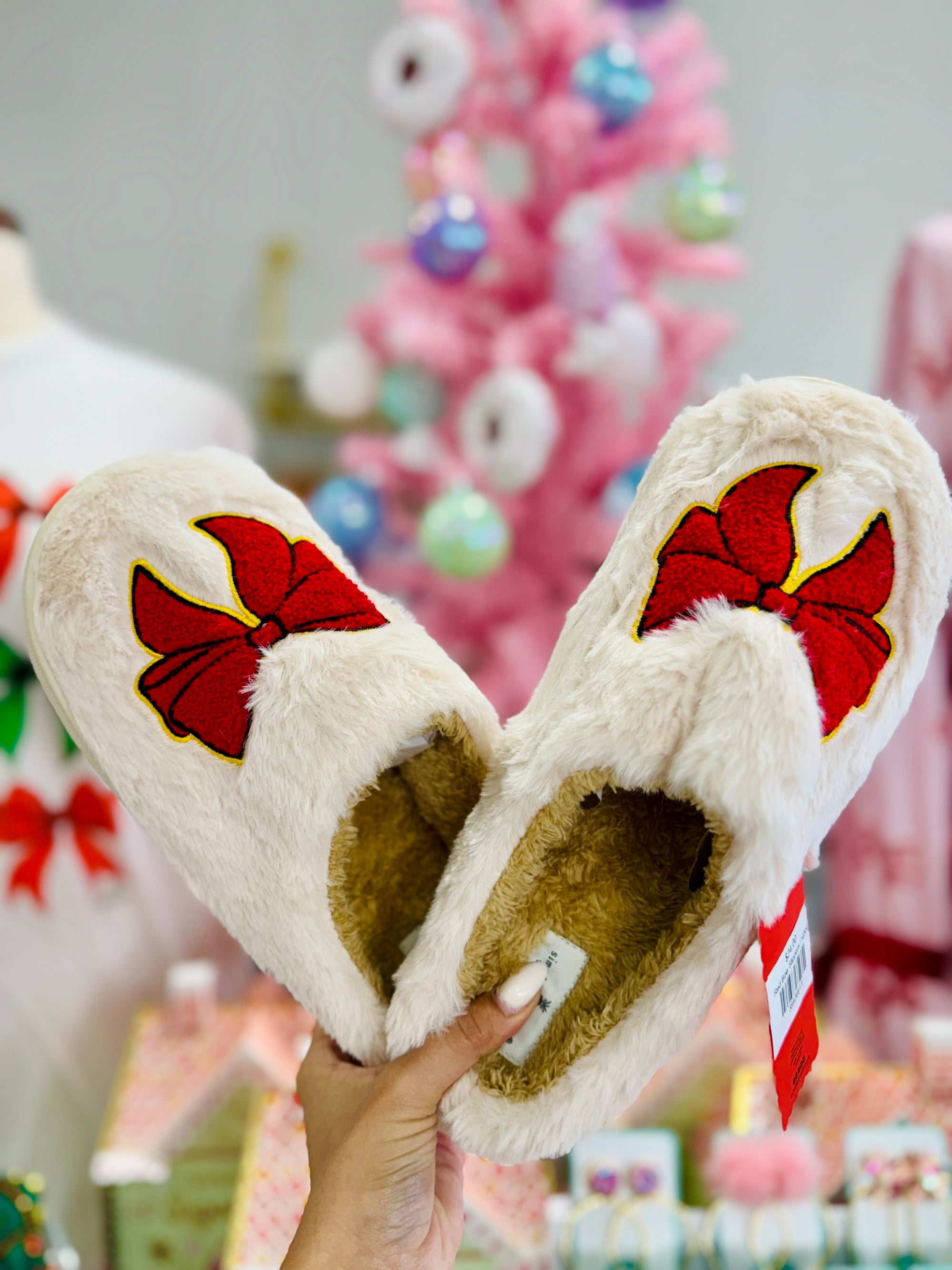 Red Bow Slippers