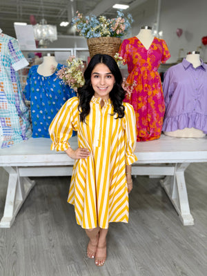IRMA YELLOW STRIPE DRESS