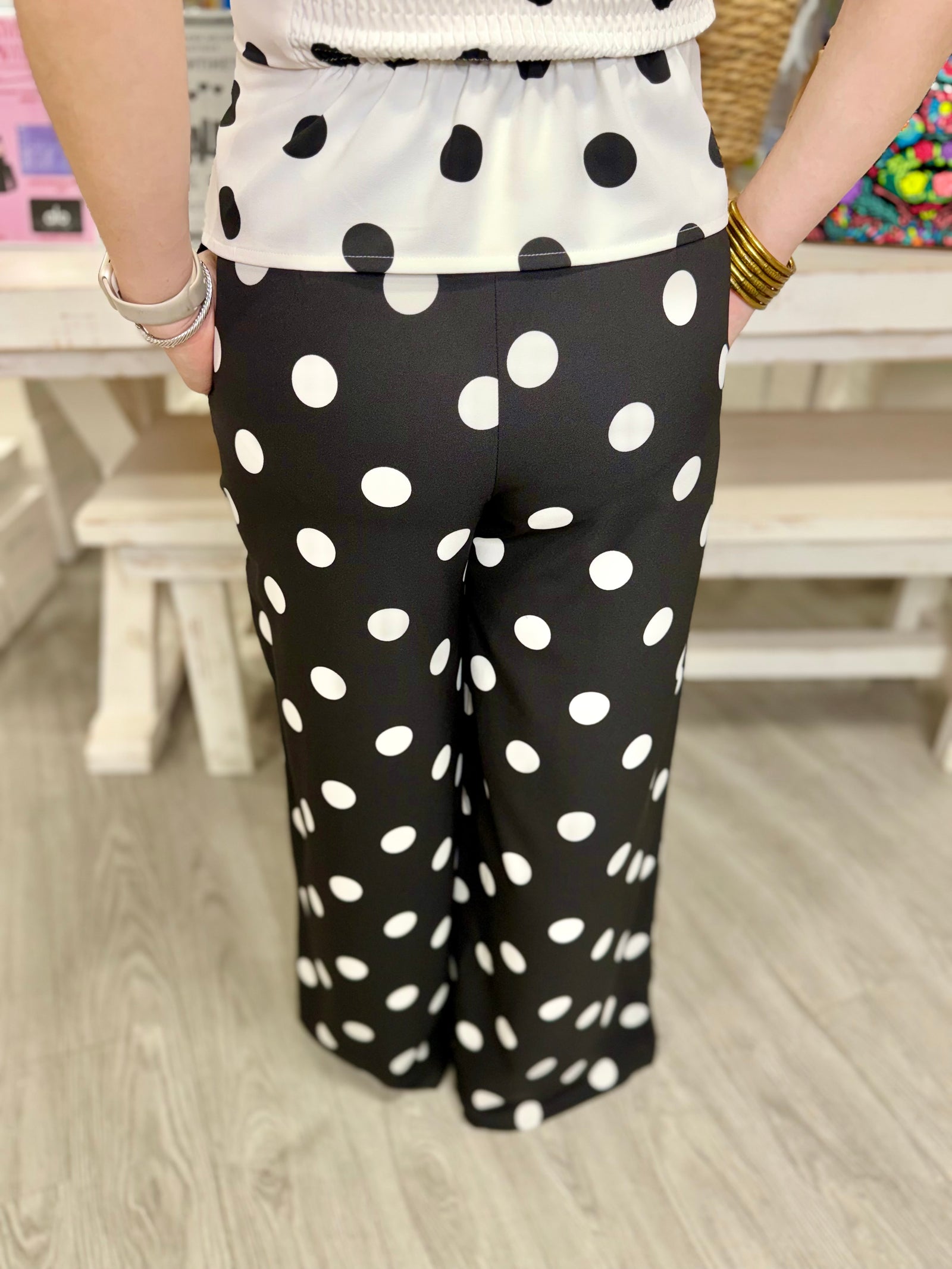 LORENA Polka Dot Wide Leg Pants