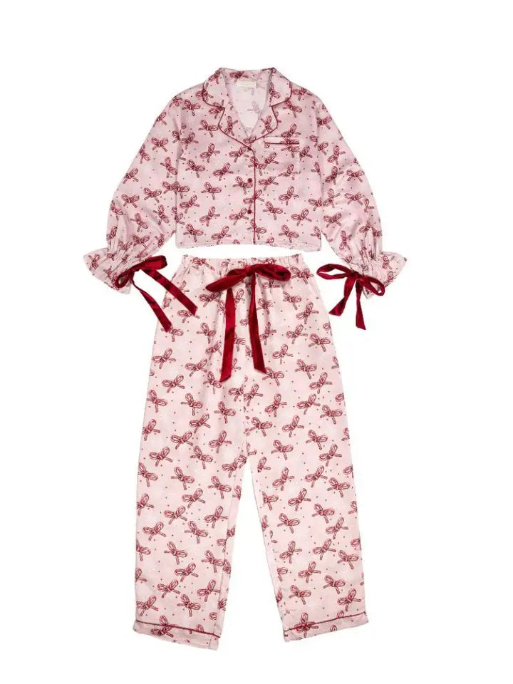 CANDY CANE BOW PJ SET