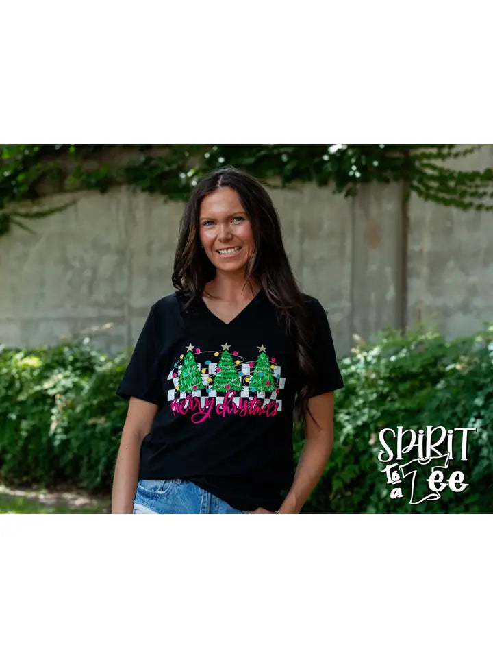 TREES WITH CHECKER TEE