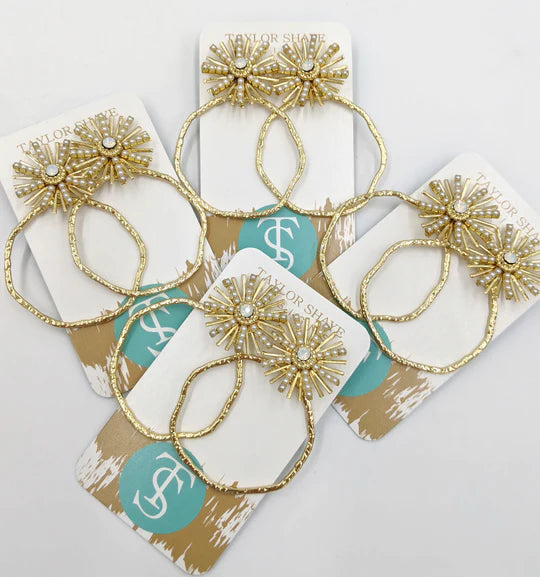 OPAL SUNBURST PEARL DETAIL HOOPS TAYLOR SHAYE