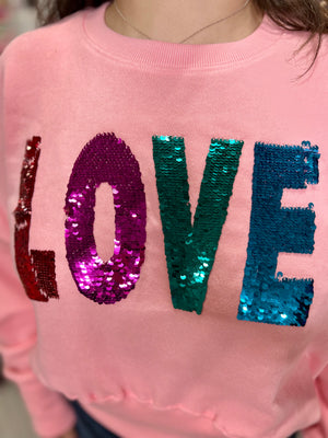 LOVE SEQUINS SWEATSHIRT