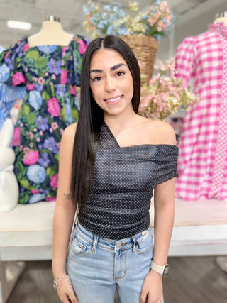 SASHA POLKA DOT BLACK TOP