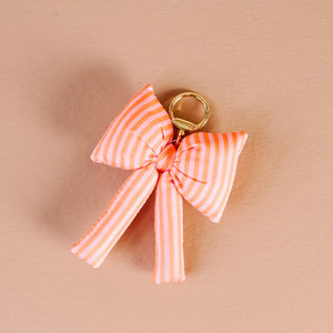 Puffy Bow Bag Charm-Sherbet Stripes