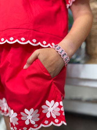 GISELLE BRACELET EMERALD-BABY PINK