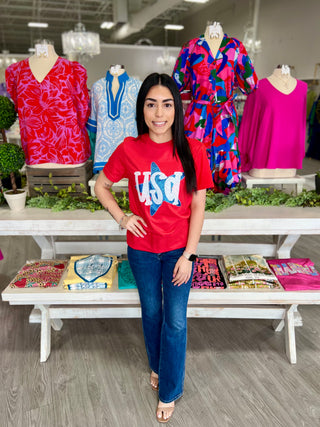 Star USA Patriotic 4th of July tee