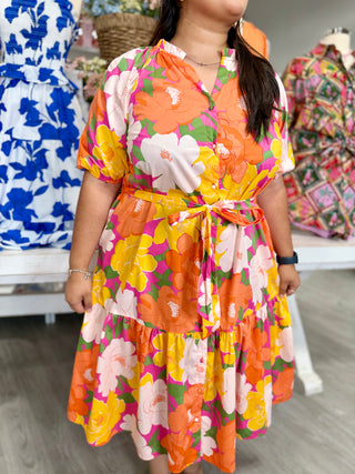 MAYA FLORAL MIDI DRESS
