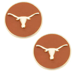 Texas Longhorns Logo Circle Stud Earrings