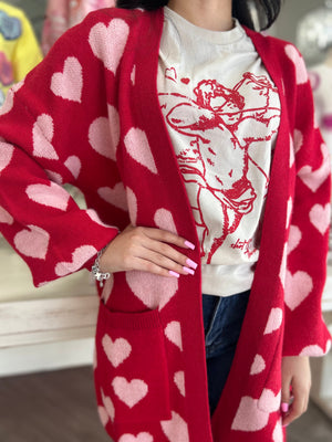 MELISSA RED HEART CARDIGAN