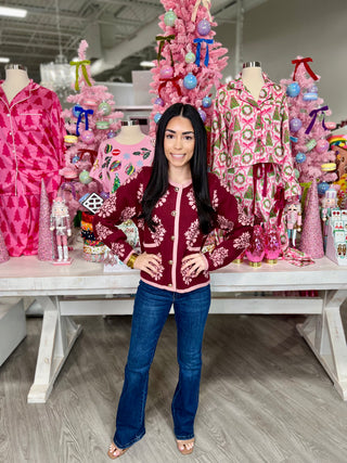 CRISELDA MAROON CARDIGAN
