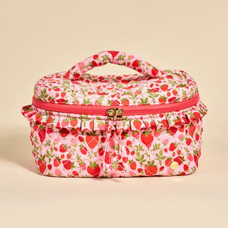 Glam & Go Quilted Cosmetic Bag-Strawberry Fields