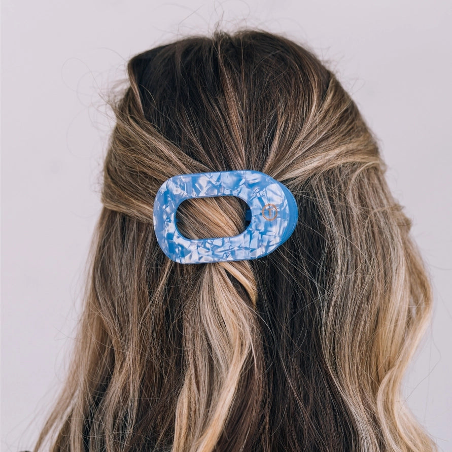 Flat Round Hair Clip | Small | Blue Lagoon