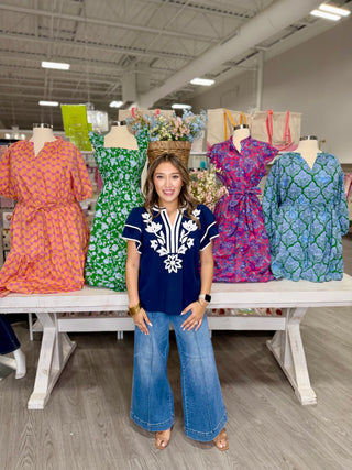 EDITH NAVY TOP