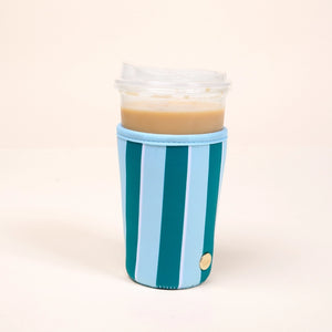 Sip Savvy Drink Sleeve–Large–Sicily Stripes Teal