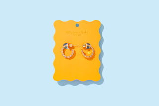 Brooke-Hoop Earrings - Small - Gold-Plated w/ Opals