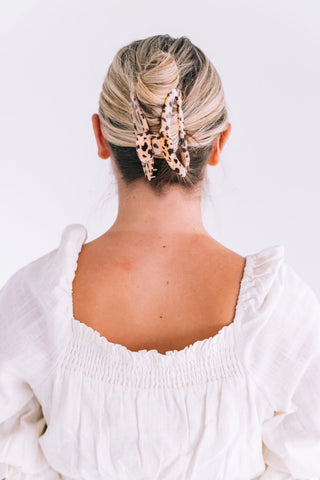 Teleties-Open Blonde Tortoise Large Hair Clip