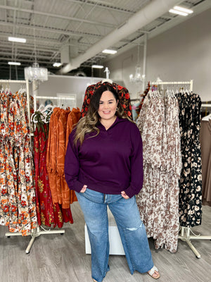 ROXANNE PLUM PULLOVER TOP