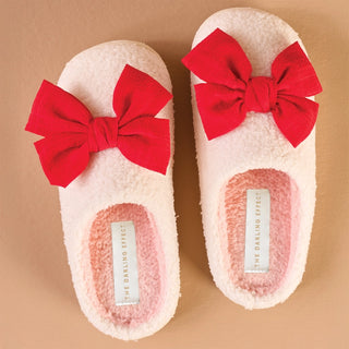 BETTY BOW RED SLIPPERS