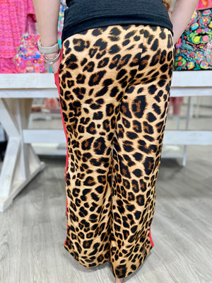 MAKAYLA RED LEOPARD PANTS