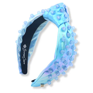 IRIDESCENT BLUE HEADBAND WITH BEADS BRIANNA CANNON