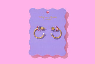 Alexis-Hoop Earrings - Small - Gold-Plated w/ Pearl Tips