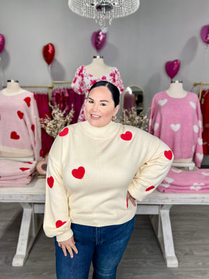 LOVE YOU MORE 3D HEART SWEATER