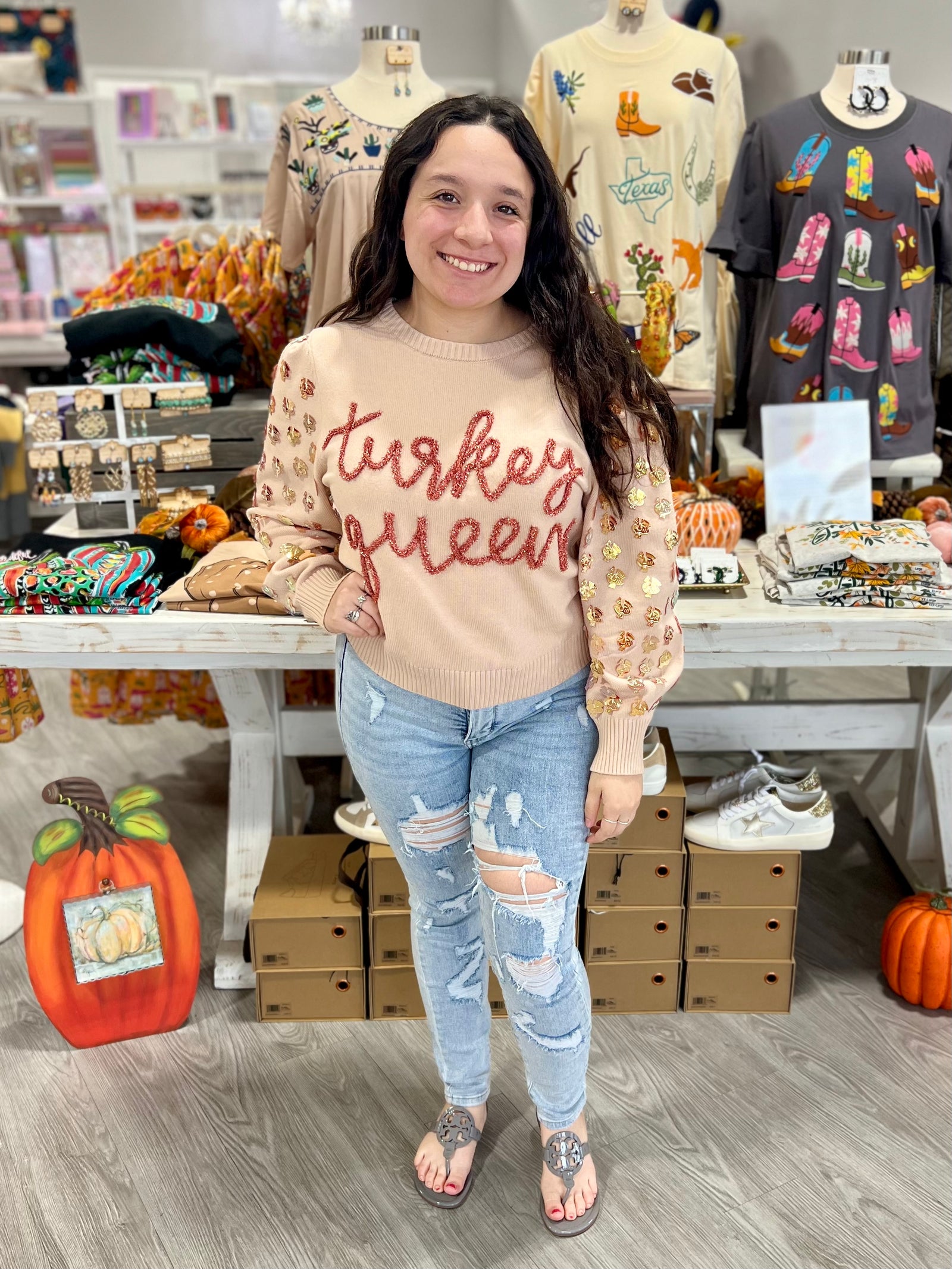 TURKEY QUEEN QUEEN OF SPARKLES SWEATER