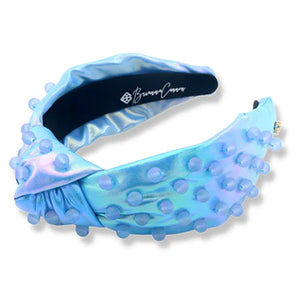 IRIDESCENT BLUE HEADBAND WITH BEADS BRIANNA CANNON