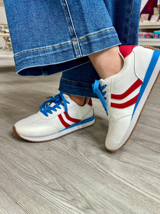 Corky's Red White Blue "Kickoff" Sneakers