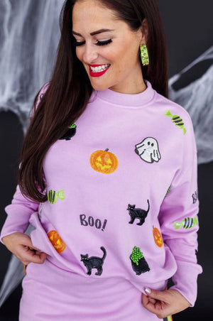 LAVENDER SPOOKY SEASON SWEATSHIRT