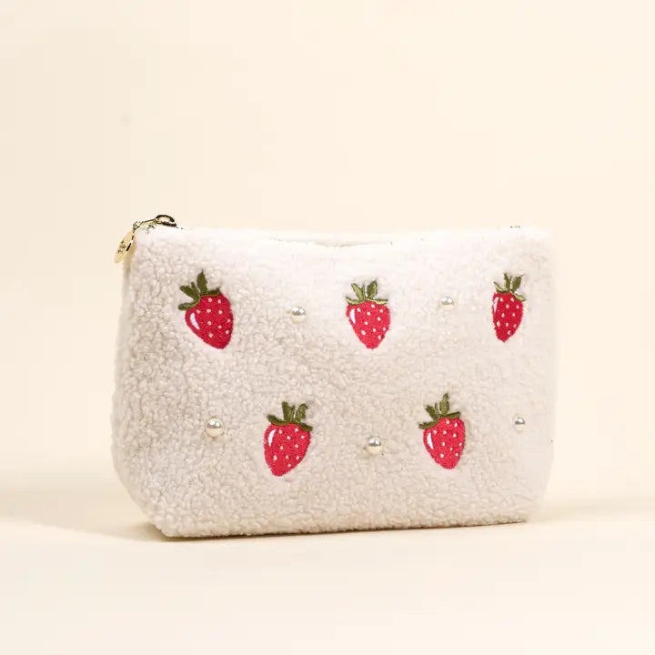 Teddy Pouch-Strawberries & Pearls