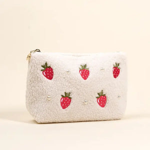 Teddy Pouch-Strawberries & Pearls
