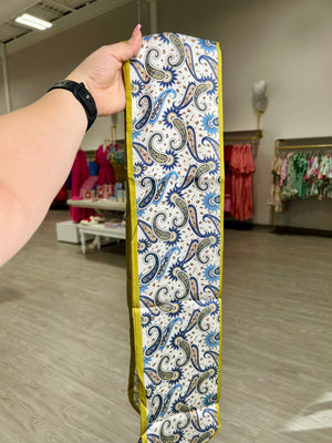 OLIVE GREEN PAISLEY TWILLY SCARF