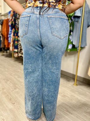 AALIYAH VINTAGE WASH WIDE LEG W DESTROY