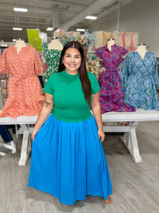 PETRA GREEN/BLUE DRESS