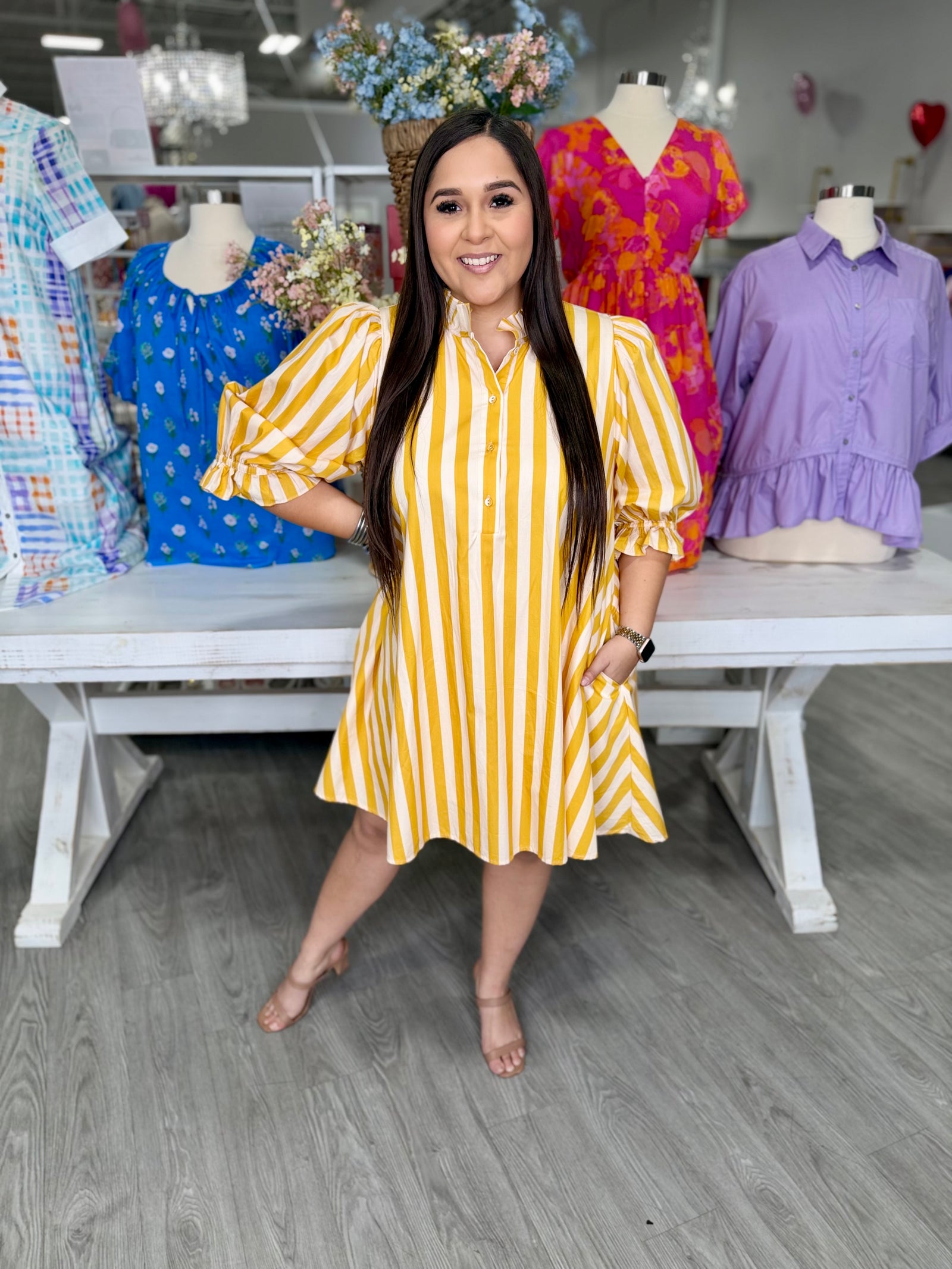 IRMA YELLOW STRIPE DRESS