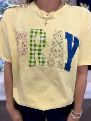 Yellow Pray Christian Faith Tee
