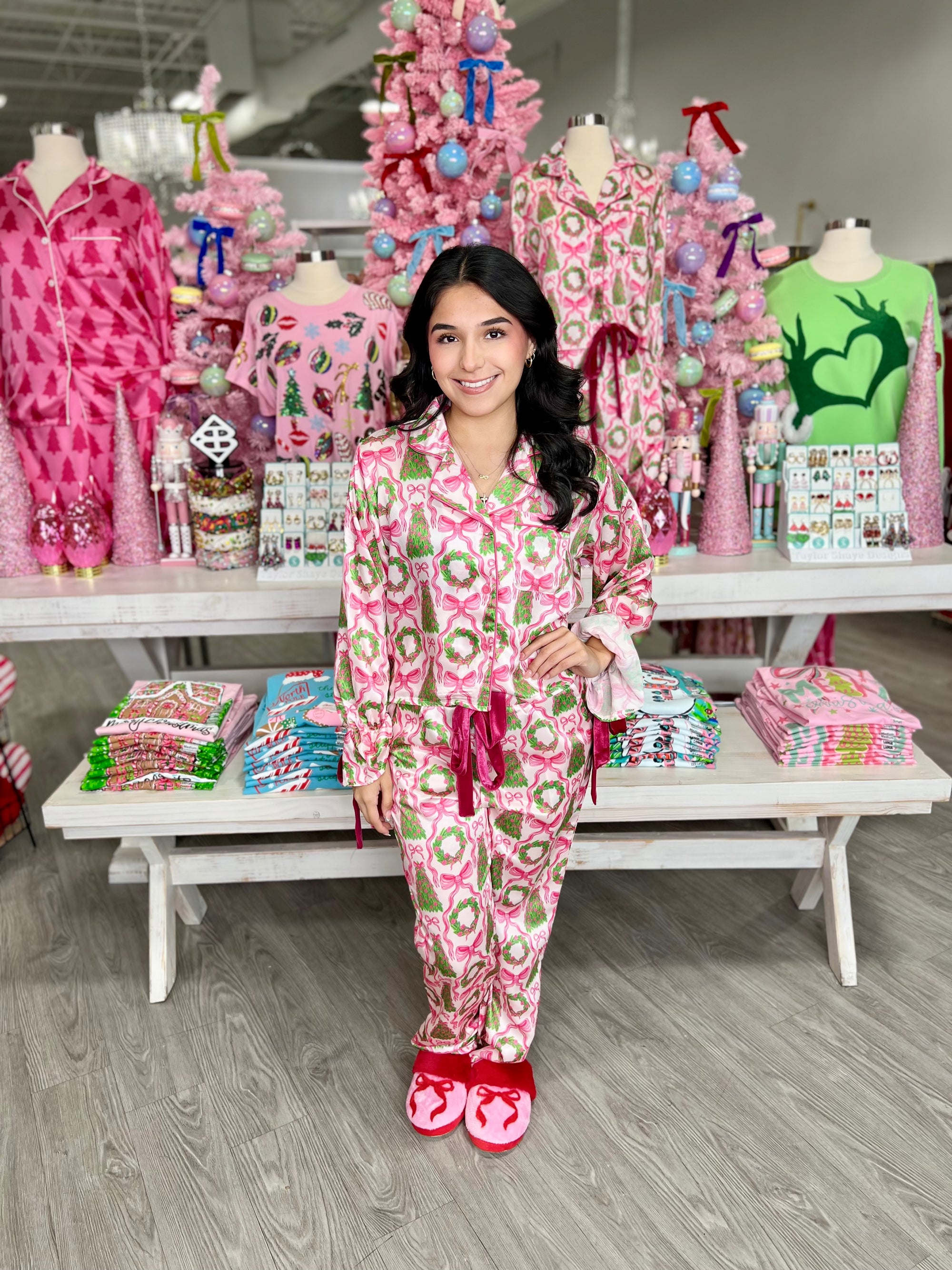 PINK COQUETTE CHRISTMAS PJ SET