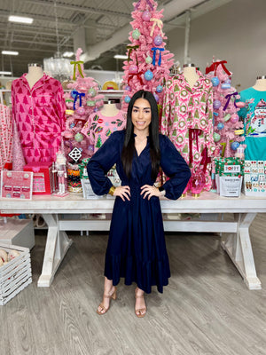 Fabiola Split Neck Midi Dress