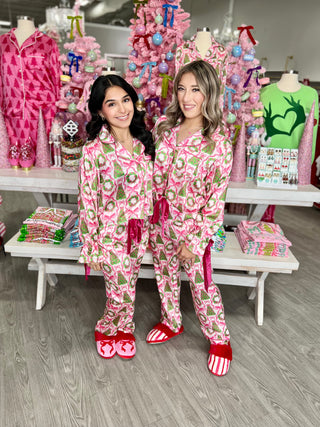 PINK COQUETTE CHRISTMAS PJ SET