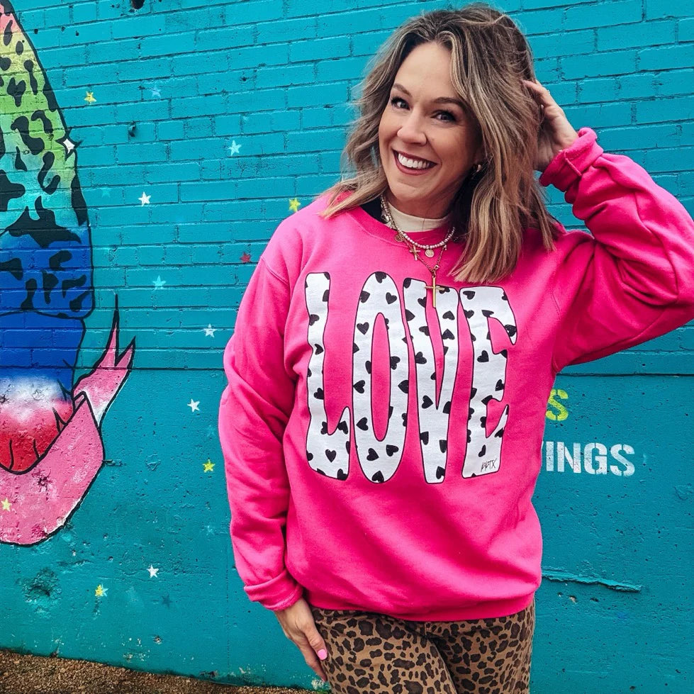 HOT PINK LOVE SWEATSHIRT