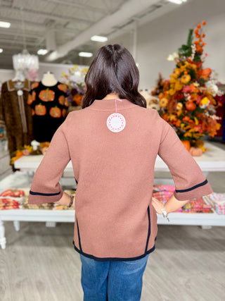 CORINA BROWN SWEATER TOP